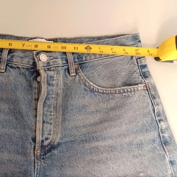 AGOLDE 100% Cotton High-Rise Parker Sz 28 Cut Off Denim Shorts - Picture 7 of 14